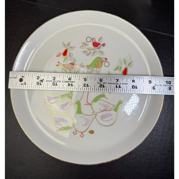 Shenango 12 Days of Christmas Plate Dick Litzel 6 Geese Laying Vintage MCM 1969 - Picture 4 of 4